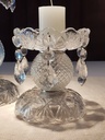 Set Candelabro c/caireles diamante  transp.  30CM y 14cm