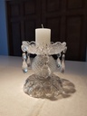 Set Candelabro c/caireles diamante  transp.  30CM y 14cm