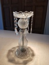 Set Candelabro c/caireles diamante  transp.  30CM y 14cm