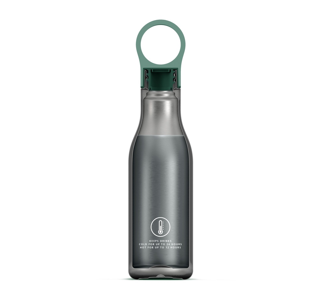 Botella c/Aislamiento al vacío de Acero Inox Loop 500ml Verde - Joseph Joseph