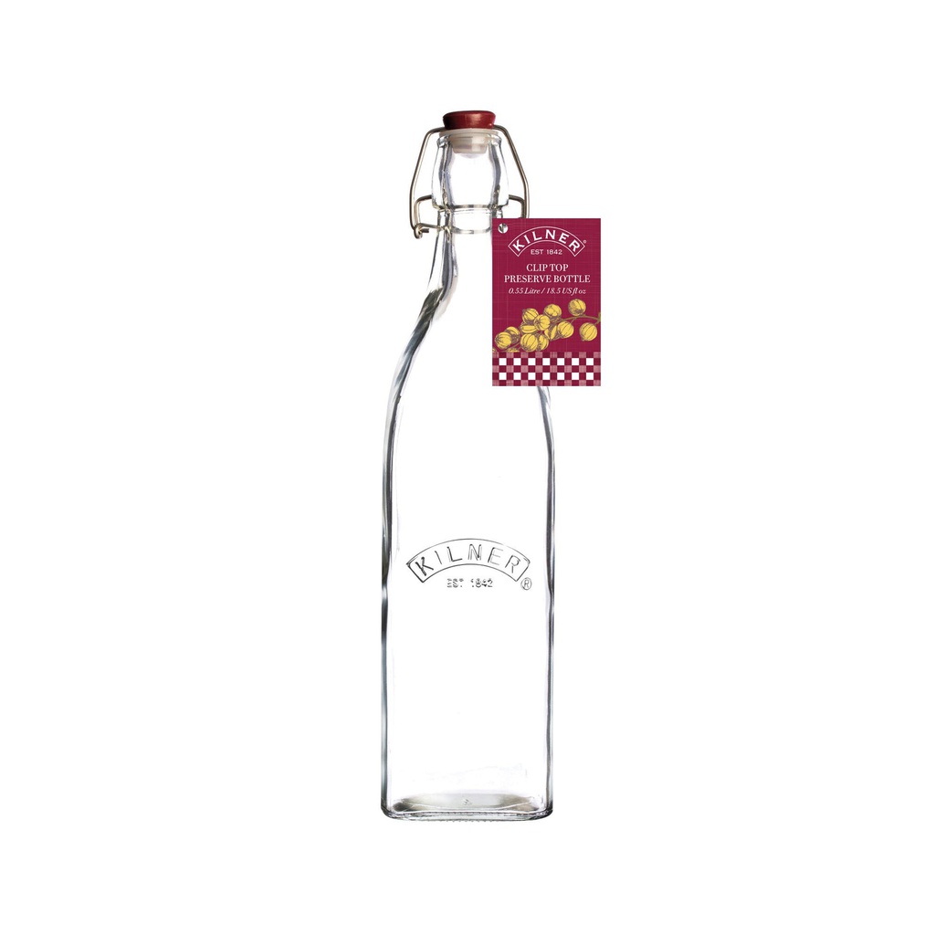 Botella Clip Top Square 550ml - Kilner
