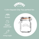 Frasco Clip Top Cuadrado 1L - Kilner