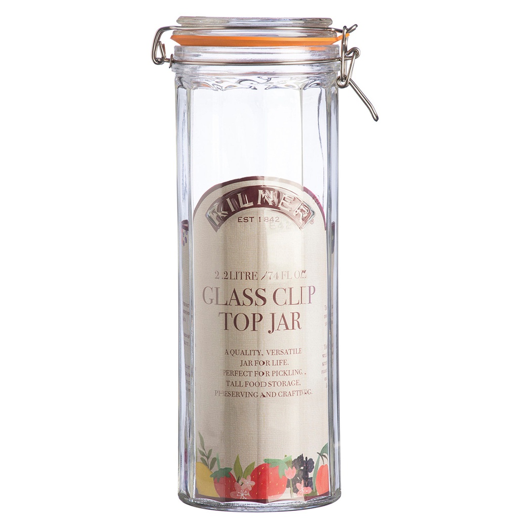 Frasco Facetado Clip Top Jar 2,2L- Kilner