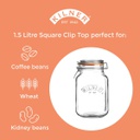 Frasco Clip Top Cuadrado 1,5L - Kilner