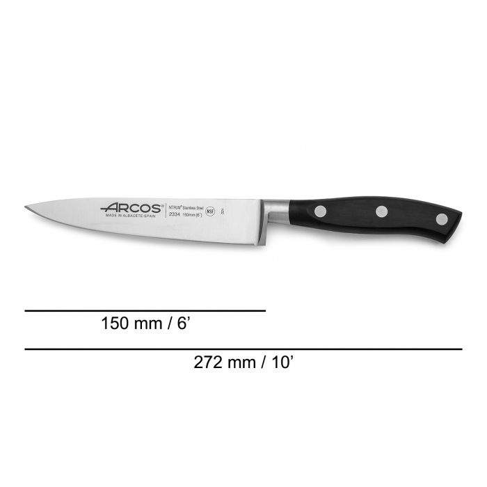 Cuchillo Cocinero Serie Riviera Negro 150mm- Arcos