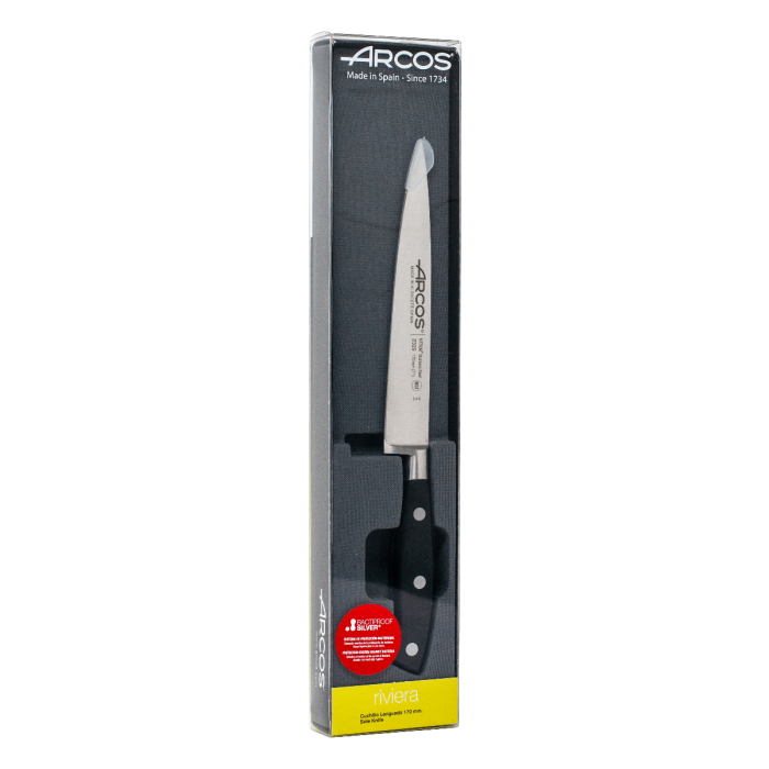 Cuchillo Lenguado 170mm Serie Riviera Negro - Arcos