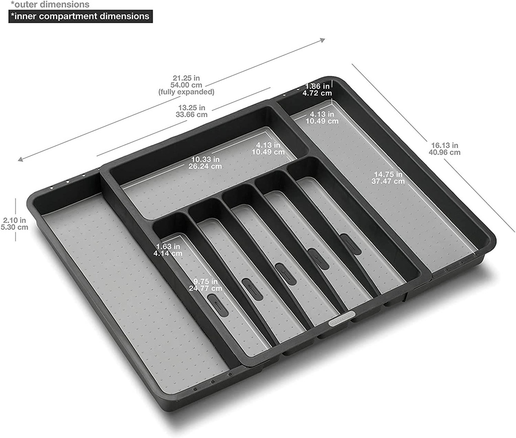 Classic Expandable Silverware Tray - Granite - Madesmart