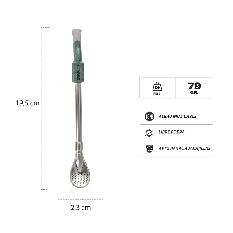 Bombilla p/Mate Spoon Hammertone Green - Stanley