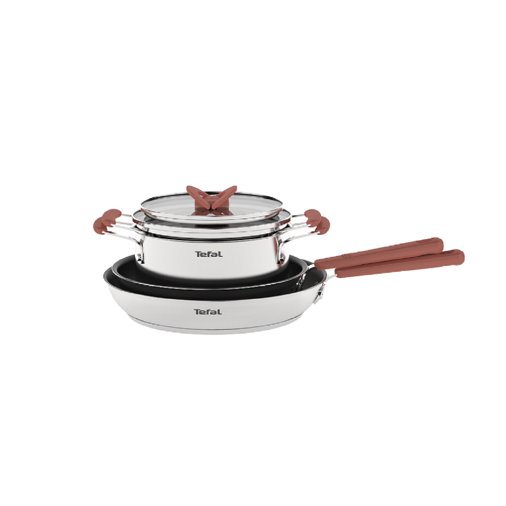 Batería de Cocina Optispace Acero Inox. (6 pzas) pzas. - Tefal