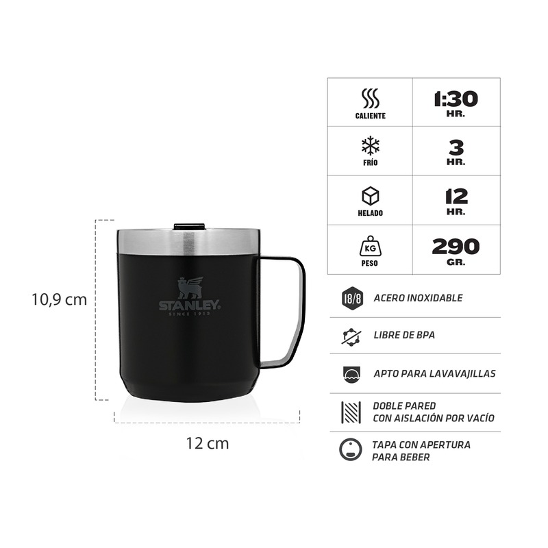 Taza Vaso Térmico Stanley Camp 354ml Black - Stanley