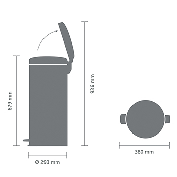 Cesto c/Pedal New Icon 30 L Acero - Brabantia