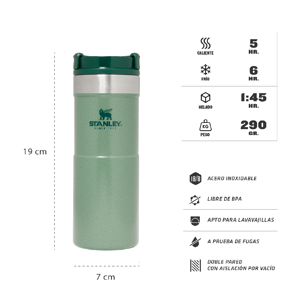 Mug Travel Classic Neverleak H.Green 354 ml - Stanley