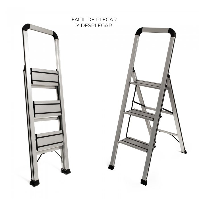 Escalera de Aluminio 3 Peldaños con Agarre