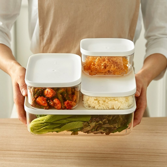 Set Food Container White (4 und) - Litem