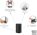 Cesto de Baño New lcon 3L  Negro Mate - Brabantia