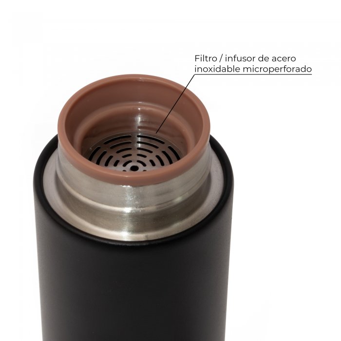 Botella Térmica Tendenza de Acero c/Filtro Infusor Negra - Sakura
