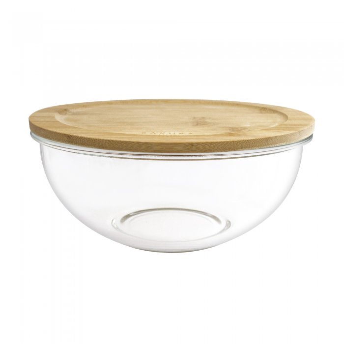 Bowls de Vidrio c/Tapa Bamboo x (3und) - Sakura