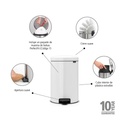 Cesto c/Pedal New Icon 20 L Blanco - Brabantia