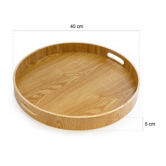 Bandeja Redonda 40cm - Madera de Bamboo
