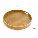 Bandeja Redonda 40cm - Madera de Bamboo