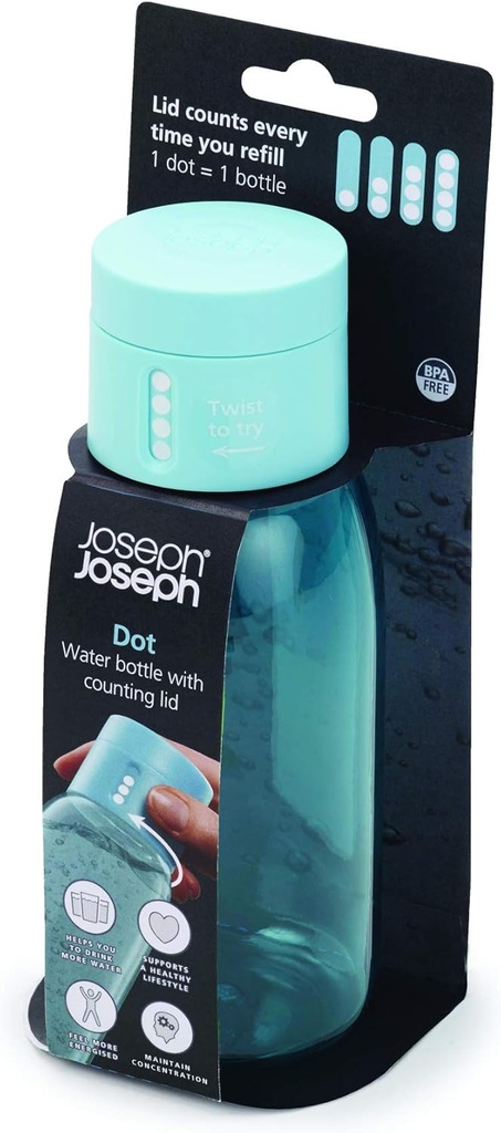 Botella JJ Dot 400 ml Turquesa - Joseph Joseph