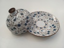 Campana con Plato -Flores Azules