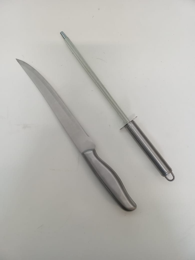 Set de asado acero x2 pza c/cuchillo fino