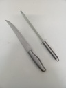 Set de asado acero x2 pza c/cuchillo fino