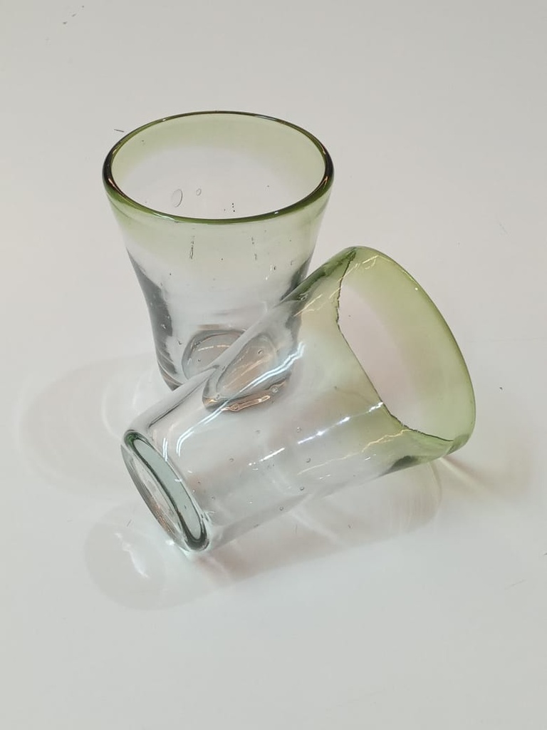 Vaso Siluete Borde Verde- Set x6