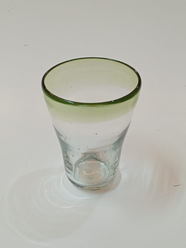 Vaso Siluete Borde Verde- Set x6