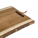 Tabla Rectangular de Acacia c/Corteza 37,5 x 27 cm