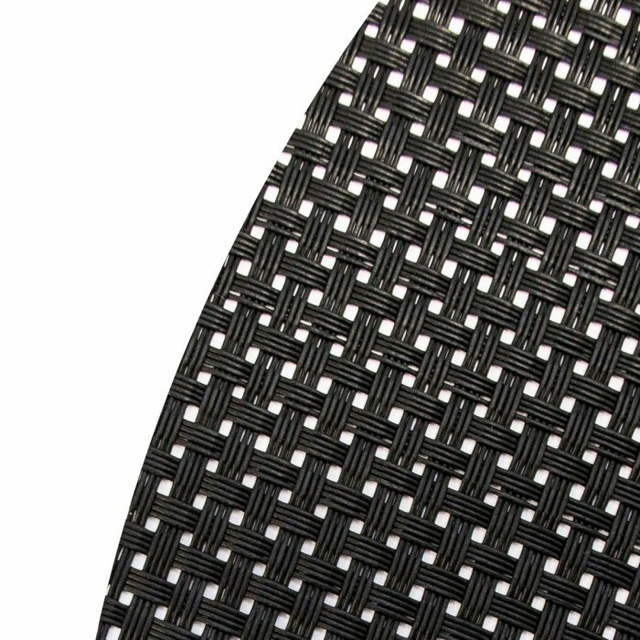 Individuales Circulares - Rafia Full Black (6und)