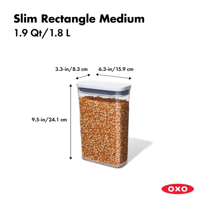 Tarros Rectangulares Slim Pop 1.9L - Oxo