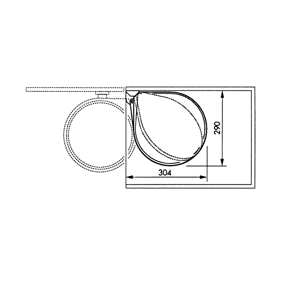 Cesto Bajo Mesada Compact Box M Inox - Hailo