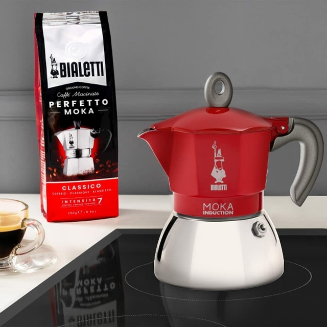 Cafetera Moka Inducción para 6 pocillos Rojo 