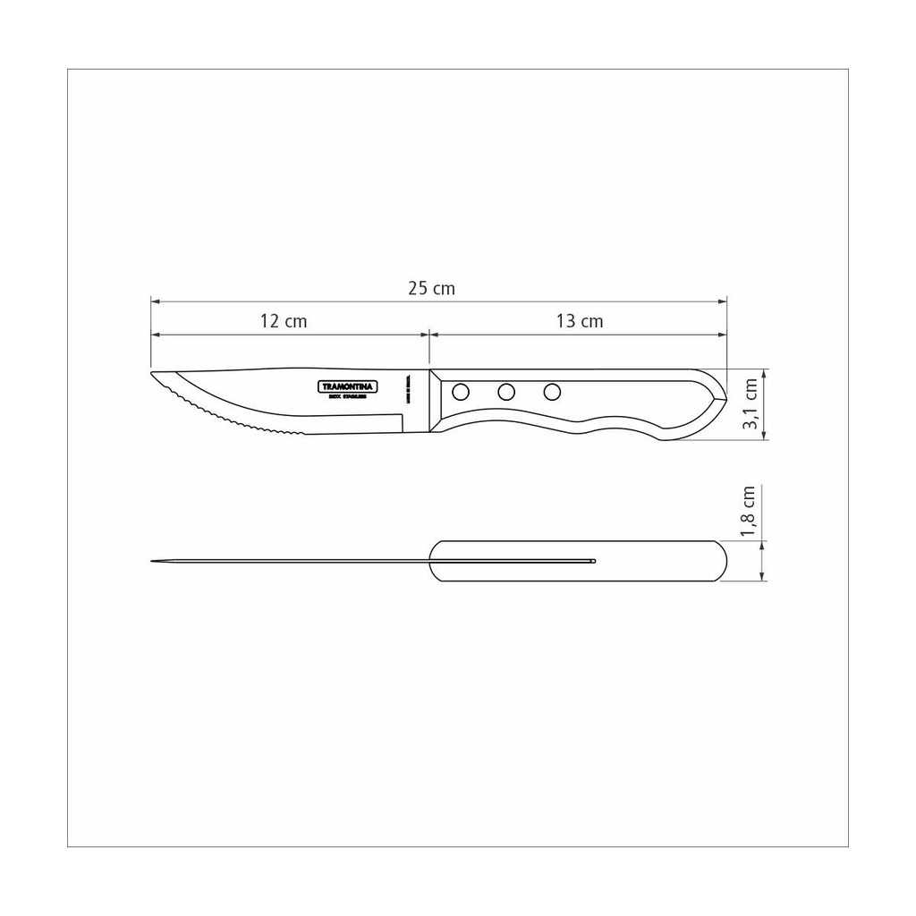 Cuchillo de Asado Polywood Jumbo x (12 und)- Tramontina