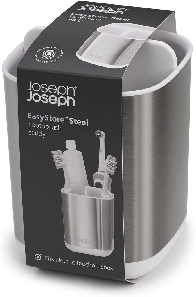 Portacepillo EasyStore Acero 3 secciones - Joseph Joseph