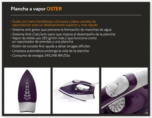 Plancha a Vapor Iron - OSTER