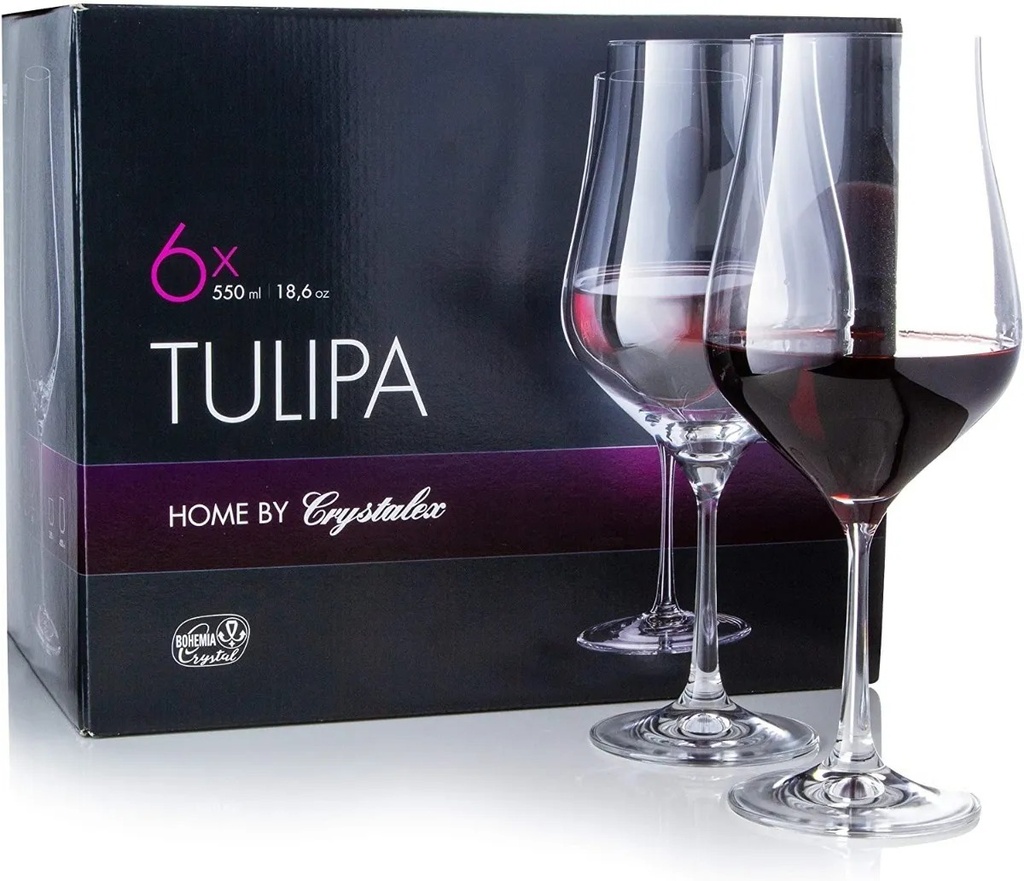 Copa Tulipa 550ml x (6und) - Cristal Bohemia