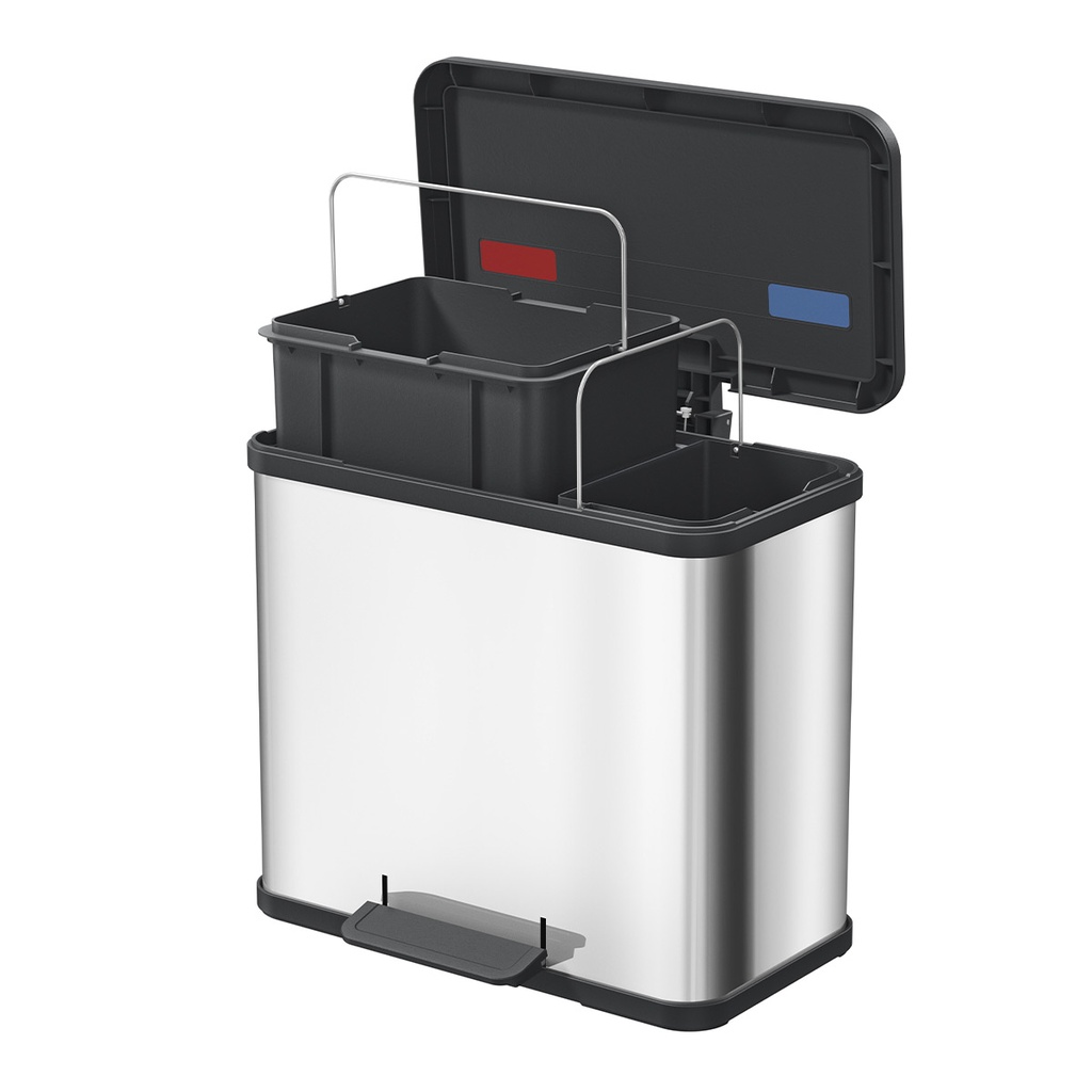 Cesto p/Reciclar Oko Duo Plus L Inox - Hailo