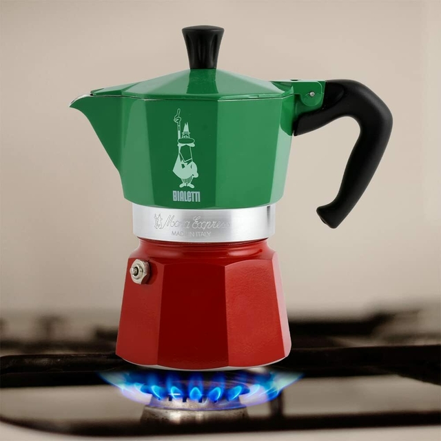 Cafetera Moka Express Tricolor para 6 pocillos 