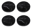 [11007N] Set x 4 Posavasos Circular Luxury Black - Mármol