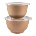 Set Cuencos c/ Tapa Marron - Rosti