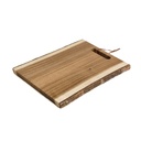 Tabla Rectangular de Acacia c/Corteza 37,5 x 27 cm