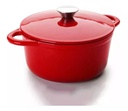 Cacerola de Hierro Esmaltada 28 cm Roja