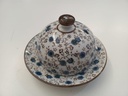 Campana C/Plato Flores Azules 14,5X 9 CM