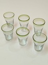 Vaso Siluete Borde Verde- Set x6