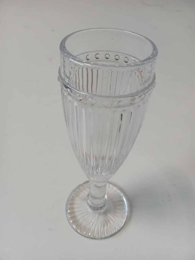 Copa Champagne de Vidrio Rayas Set x6