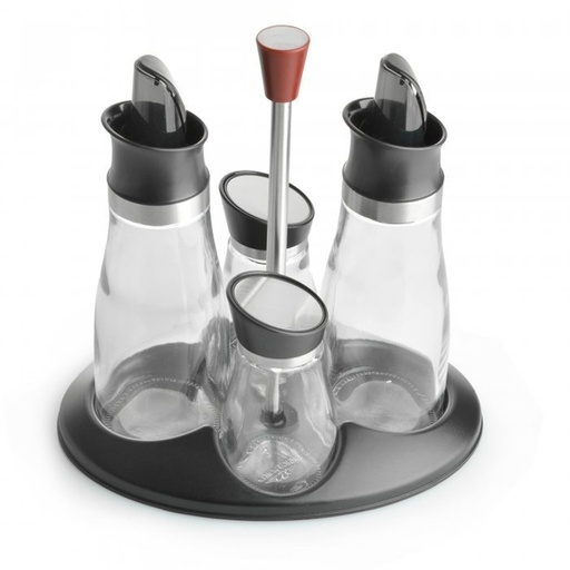 [20321N] Set Alcuza Glass  Aceitero Vinagrero Sal  Pimienta