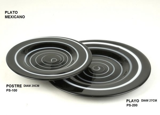 [PS-200/100] Set Platos Mexicanos - Negros